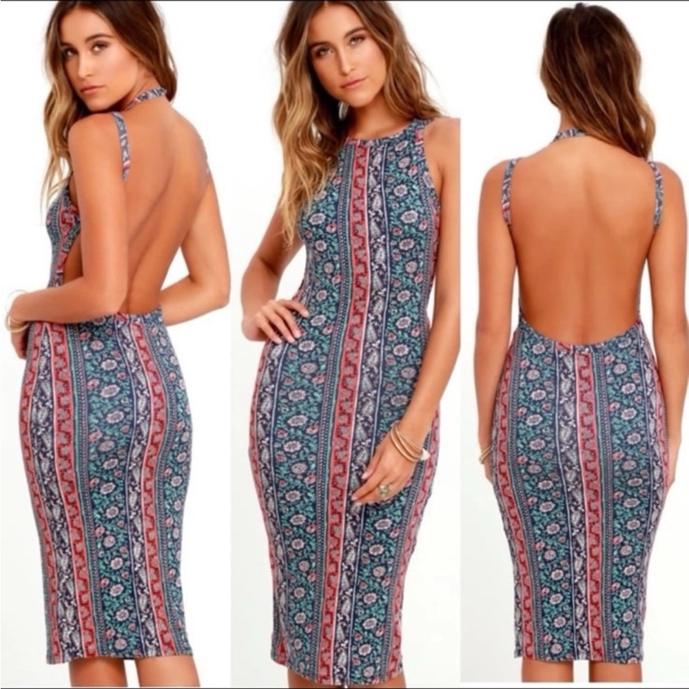 Kiss the Sky Backless Bodycon Dress